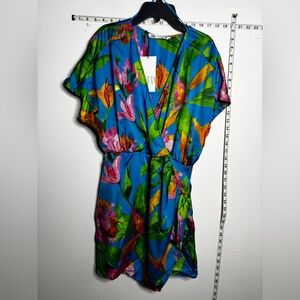Zara Floral One Piece - Blue and Green